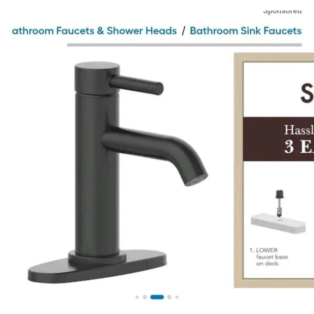 Allen And Roth Single Handle Bathroom Faucet 6567288 Black Harlow